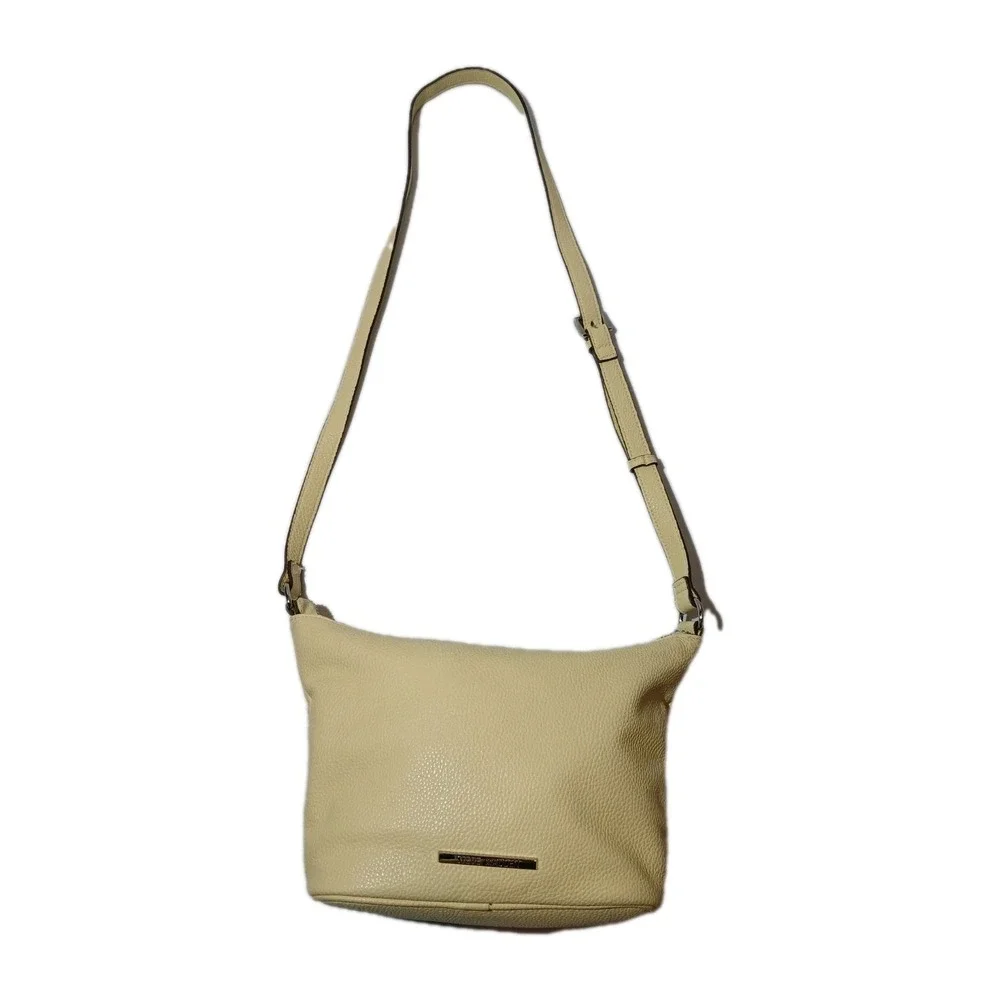 Steve Madden Crossbody Pebbled Yellow Shoulder Bag Adjustable S. Multi Zip #1260